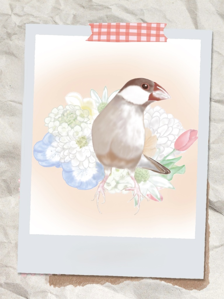 シナモン文鳥さんと花束のスウェット