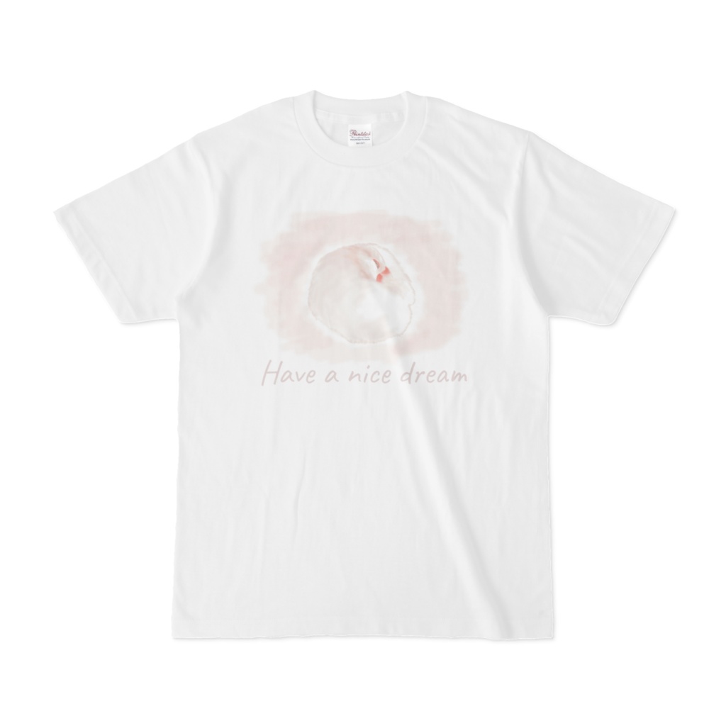 丸くなって眠っている文鳥さんTシャツ