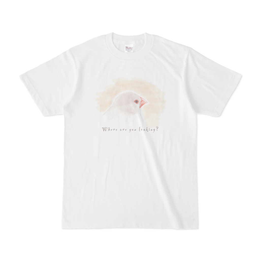 お外を眺めている文鳥さんTシャツ