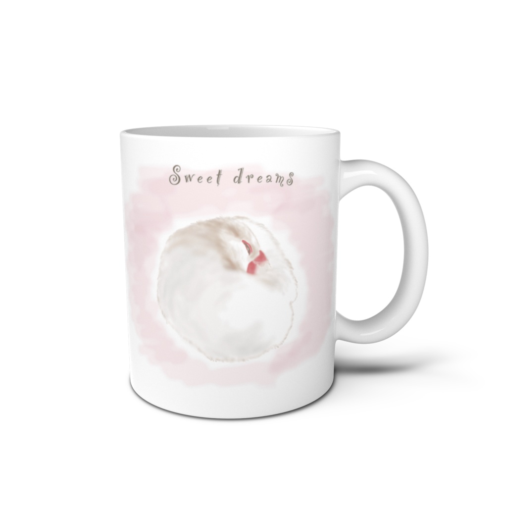 いい夢を見ていそうな文鳥さんたちのマグカップ