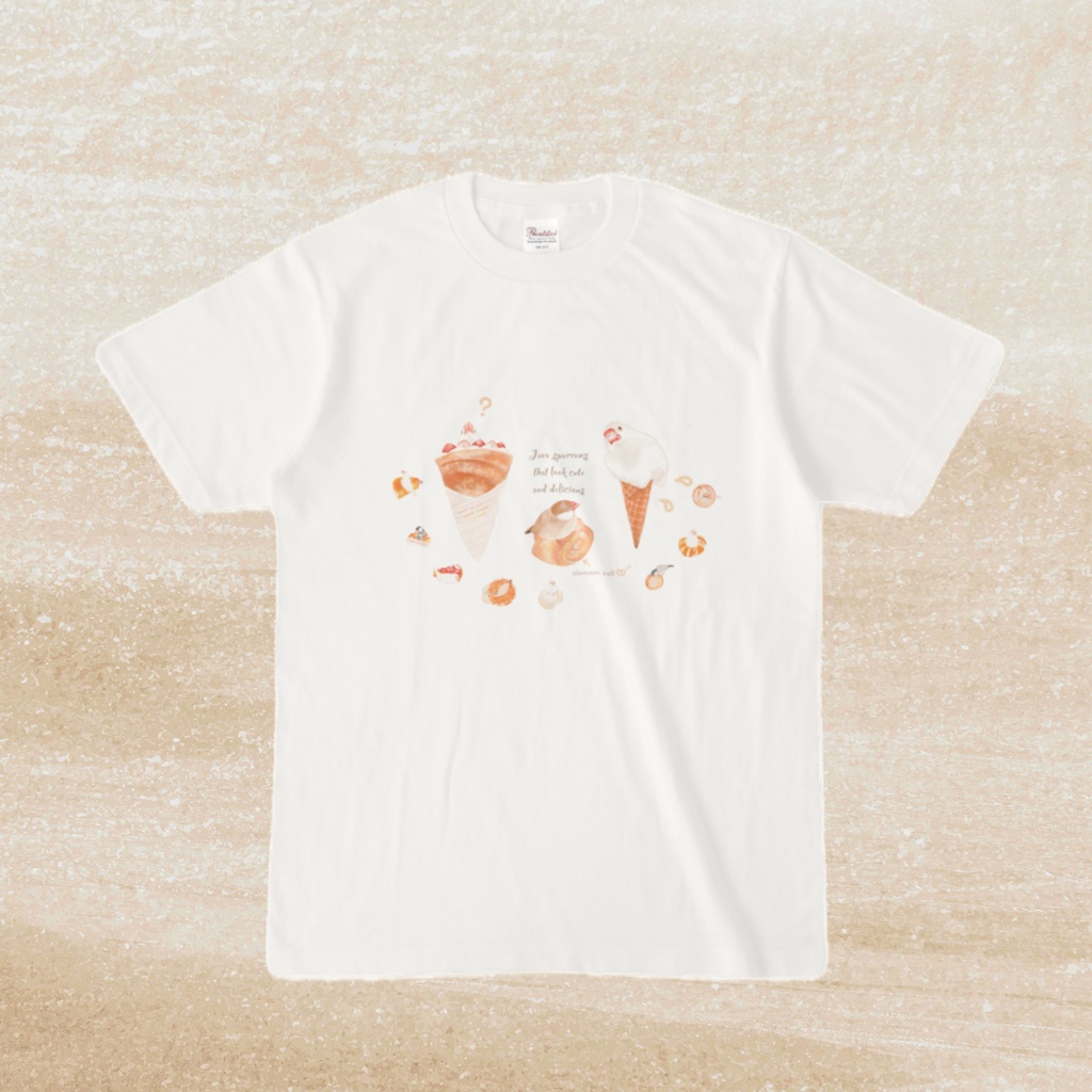 美味しそうなおやつ文鳥さんTシャツ