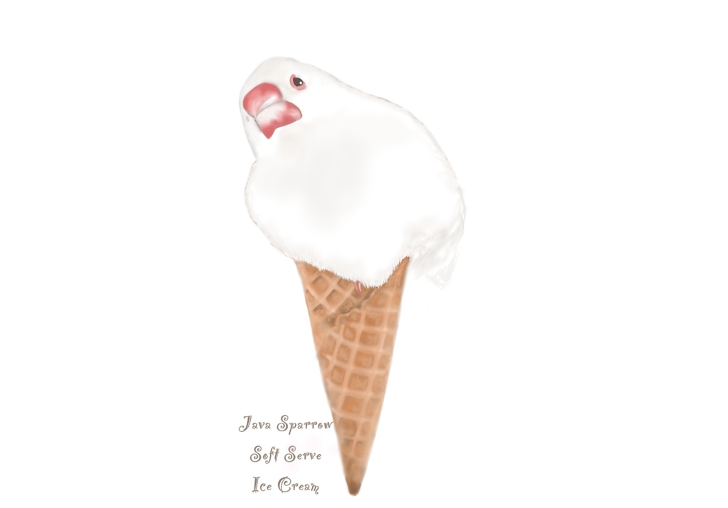 美味しそうなおやつ文鳥さんTシャツ