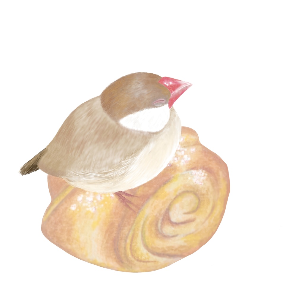 美味しそうなおやつ文鳥さんTシャツ