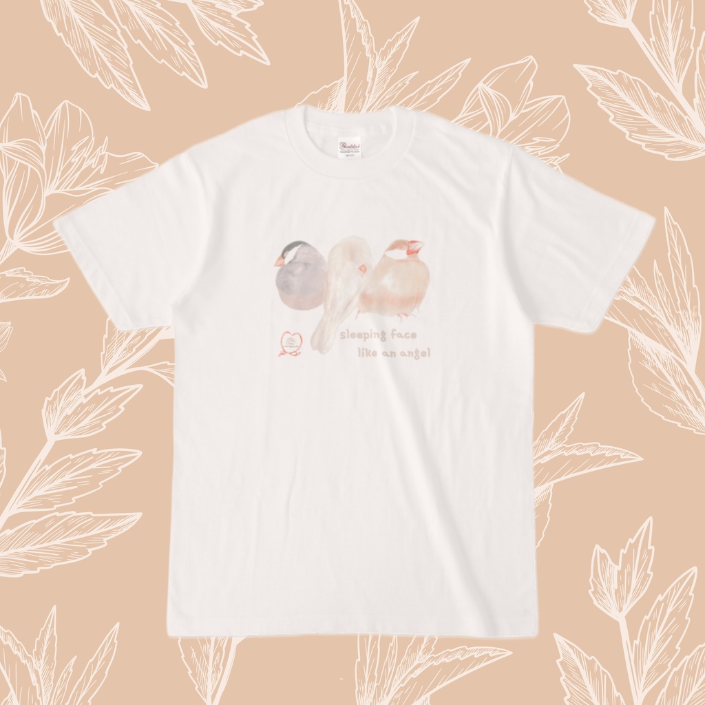 3羽の文鳥さんの居眠りTシャツ