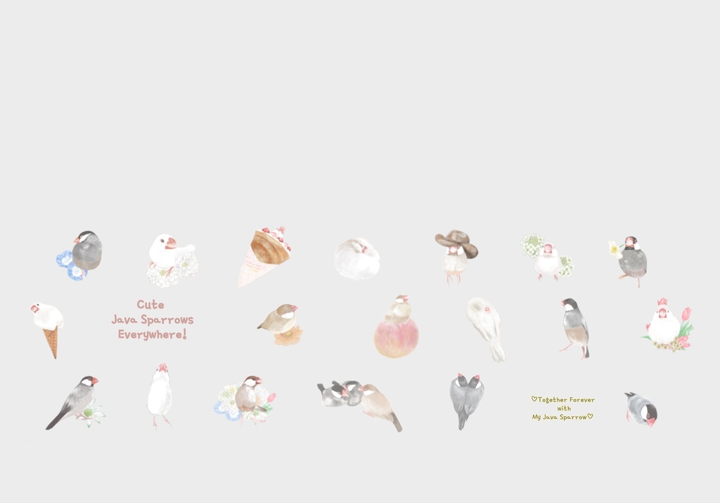 文鳥さんがいっぱい!文鳥好きさんのためのモバイルバッテリー