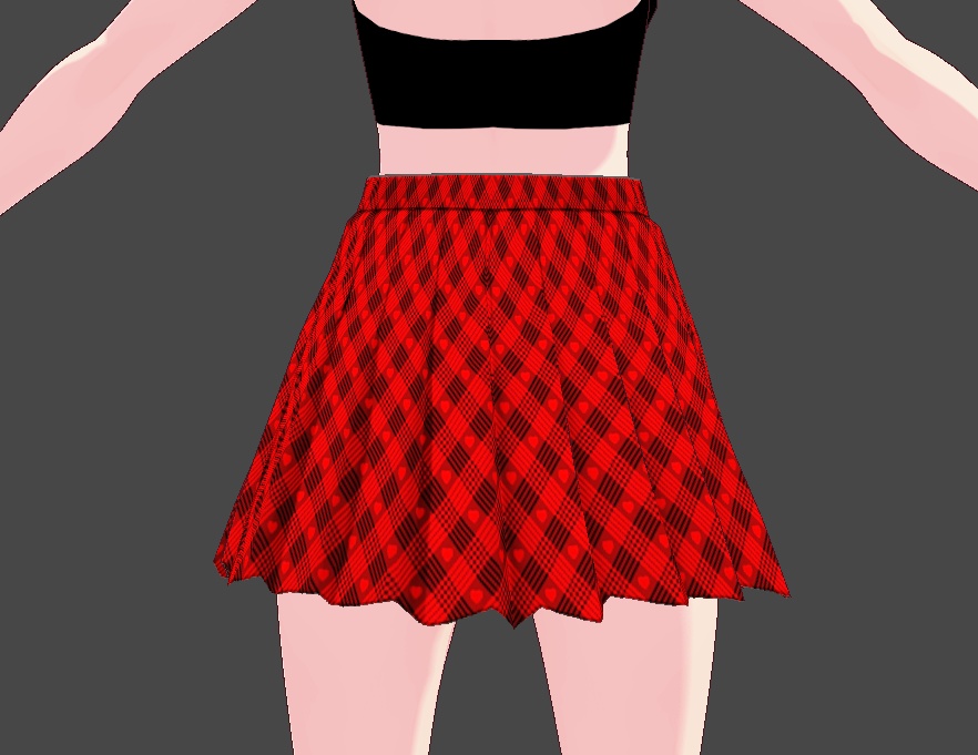 VRoid Studio Heart Plaid Skirt - Free