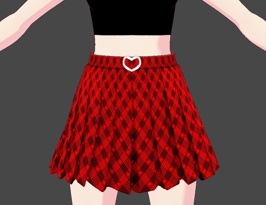 VRoid Studio Heart Plaid Skirt - Free