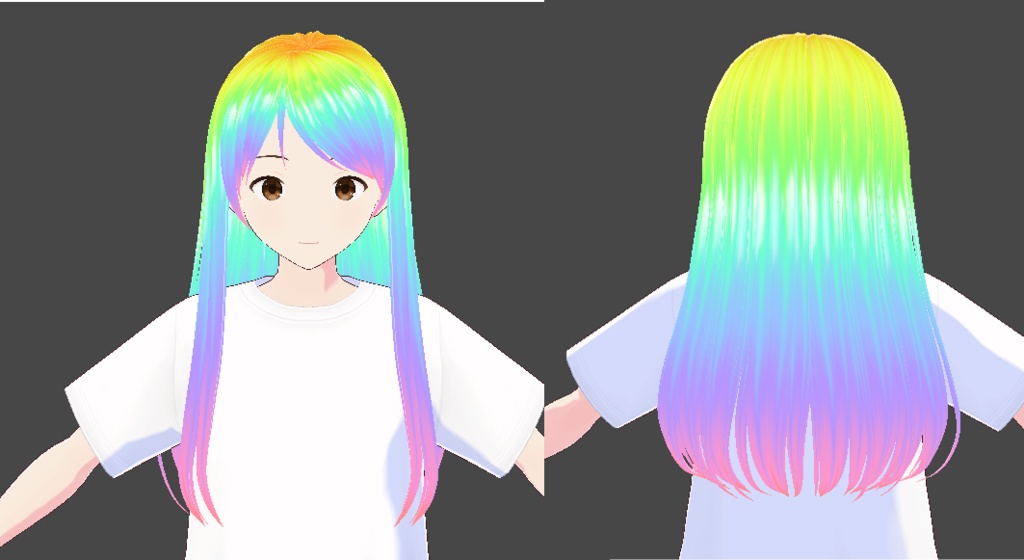 Vroid Studio Rainbow hair texture - Free