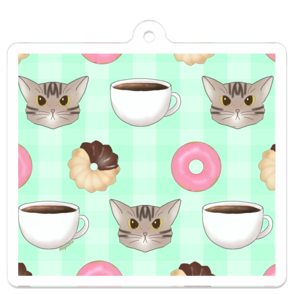 猫とドーナツとコーヒー　キーホルダー