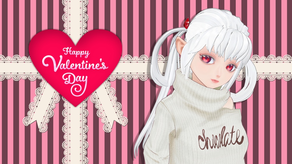 プレゼントボックス風バレンタイン背景【無料版あり】