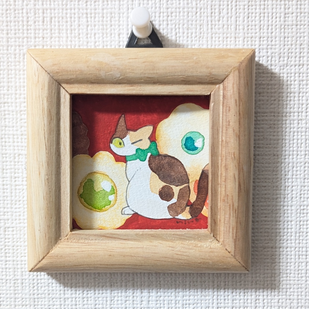 【ミニ原画】ジャムクッキー×三毛ねこちゃん