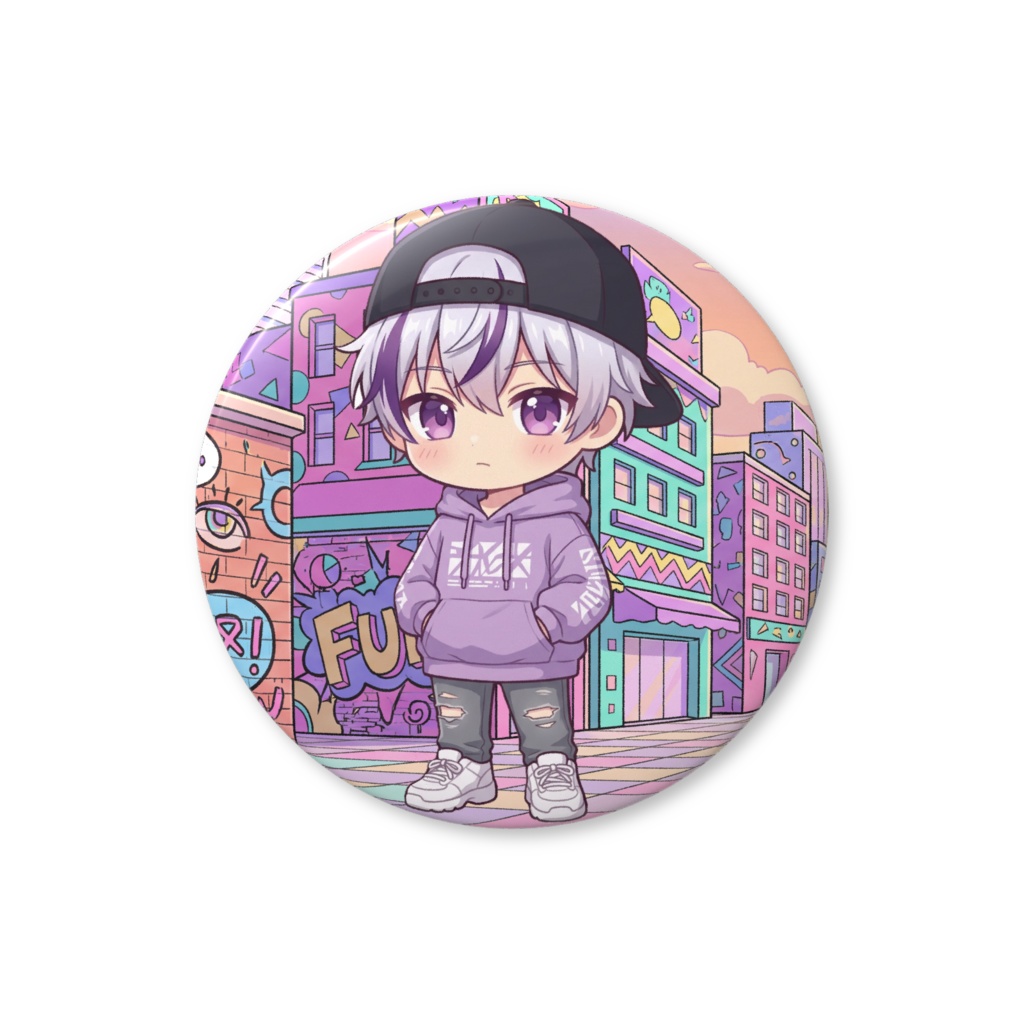 しょーにゃんミニキャラ缶バッジ（ストリート風）