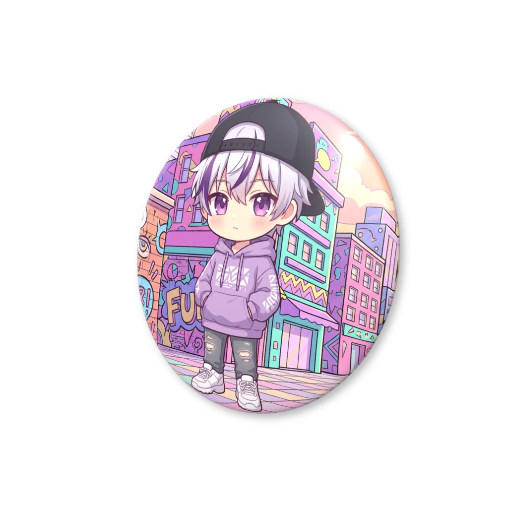 しょーにゃんミニキャラ缶バッジ(ストリート風)