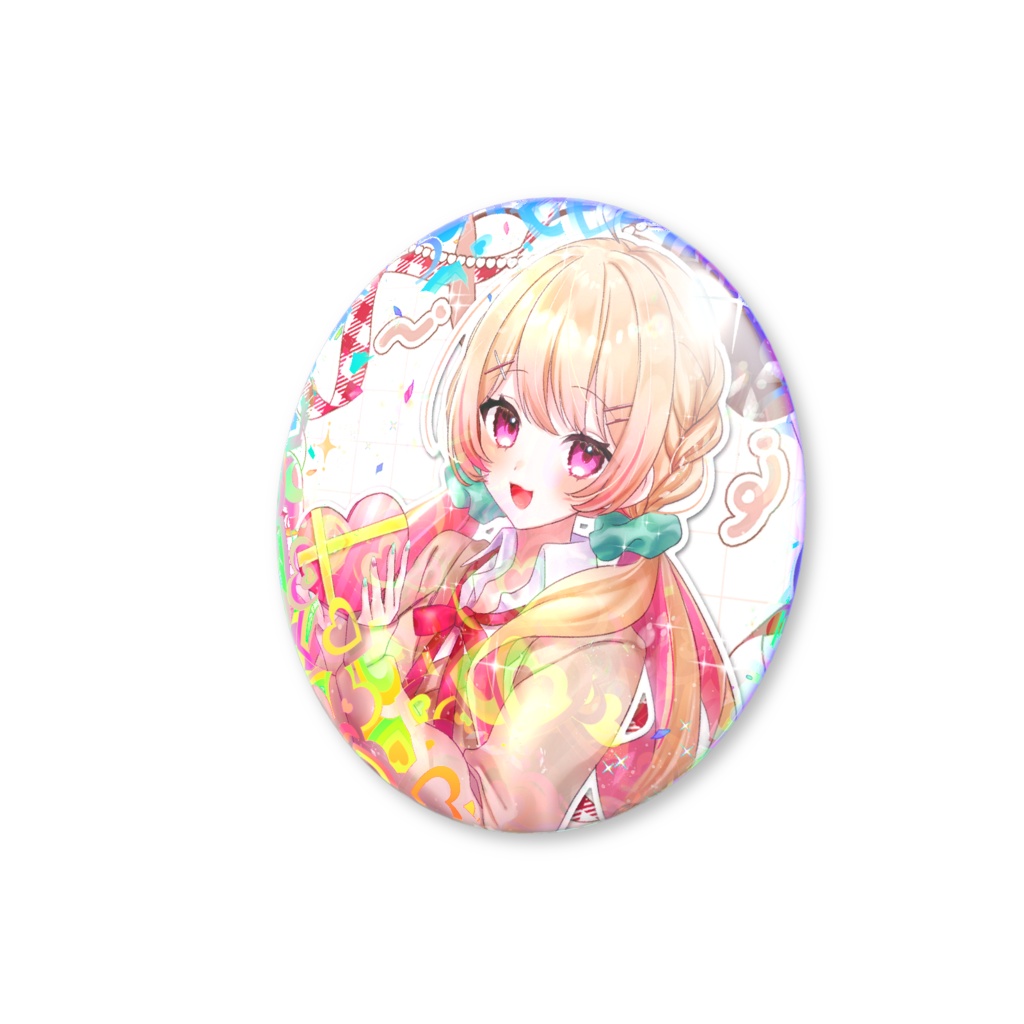 2月制服衣装 ハートホログラム缶バッジ