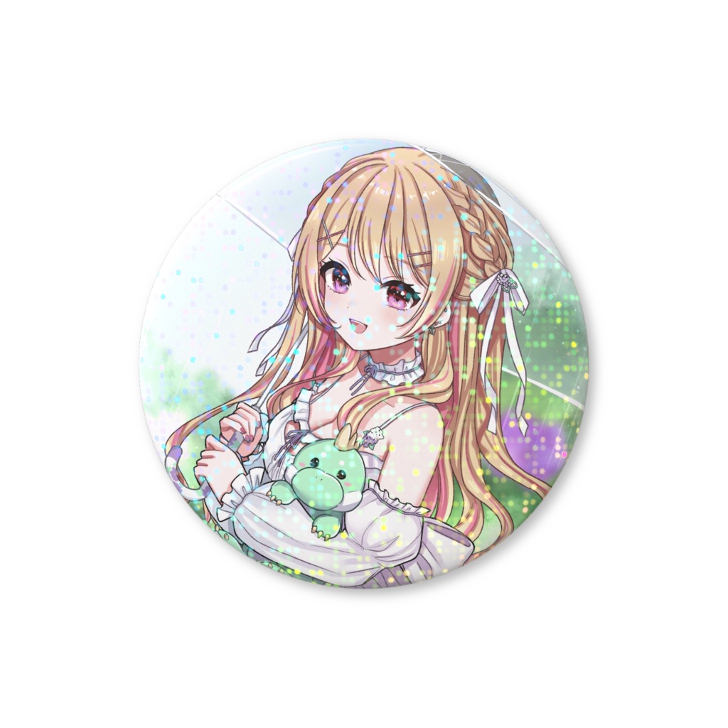 6月梅雨と紫陽花 グリッター缶バッジ