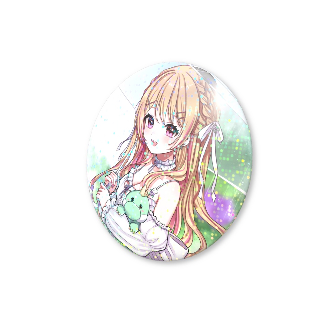 6月梅雨と紫陽花 グリッター缶バッジ