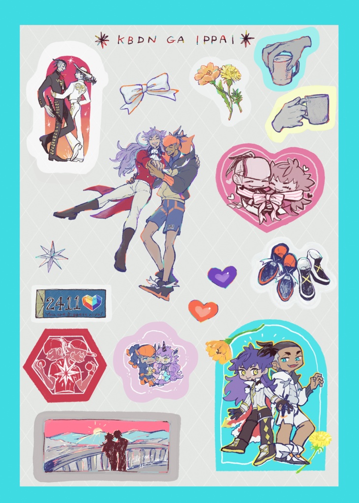 ハーフカットシール『KBDN GA IPPAI 』