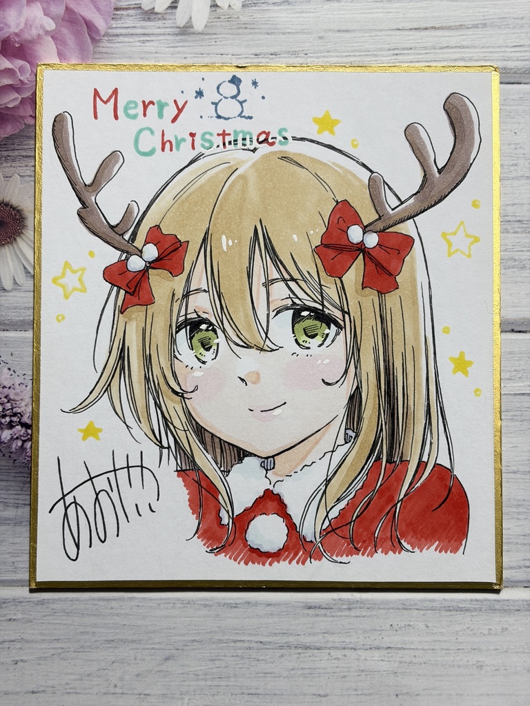 ✦【トナカイの女の子】クリスマス色紙9