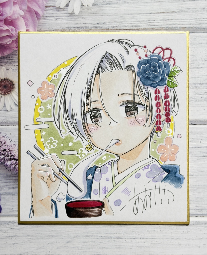 ✦【初購入の方は同人誌付き】マッ チング女子の鍵穴事情 お正月色紙