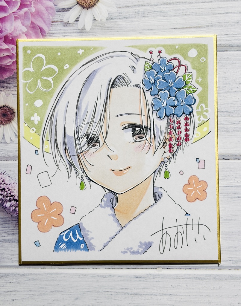 ✦【初購入の方は同人誌付き】マッ チング女子の鍵穴事情 お正月色紙3