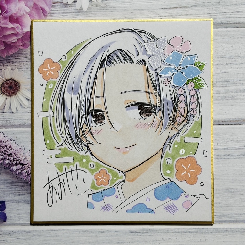 ✦【初購入の方は同人誌付き】マッ チング女子の鍵穴事情 お正月色紙10