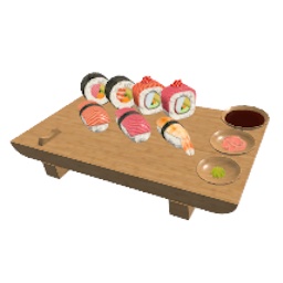 Sushi tray VRChat world asset