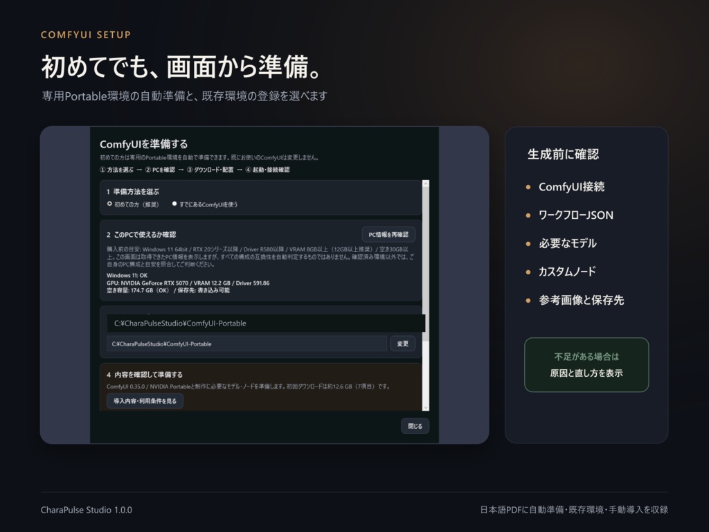 【画像生成ソフト】【参考画像1枚から表情差分を生成します!】CharaPulse Studio|ComfyUI日本語GUIツール