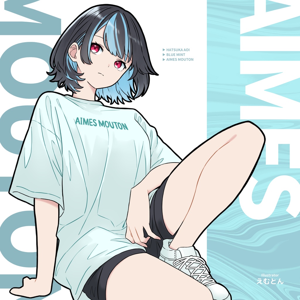 アクリルキーホルダー ハッカちゃん Tシャツモデル①