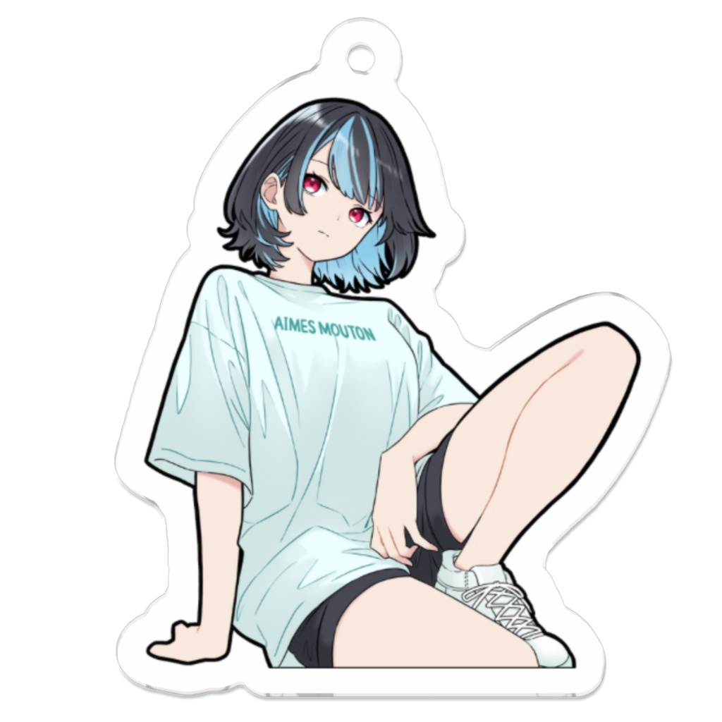 アクリルキーホルダー　ハッカちゃん Tシャツモデル①