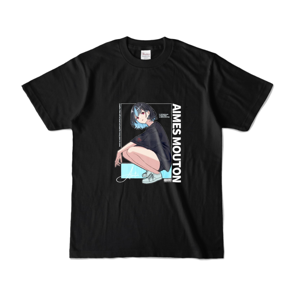 黒好きのためのハッカちゃん黒Tシャツ