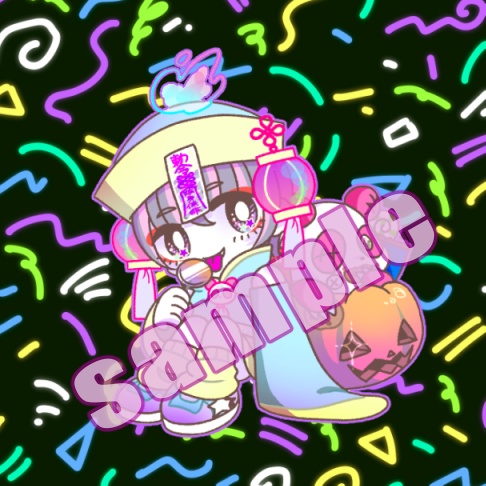 ネオキョンシーガールminiステッカー（四角）