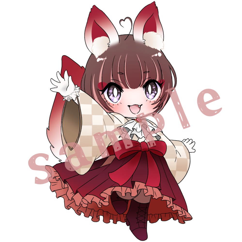 狐耳大正ロマンバレンタインガール  お出かけアクリルスタンド