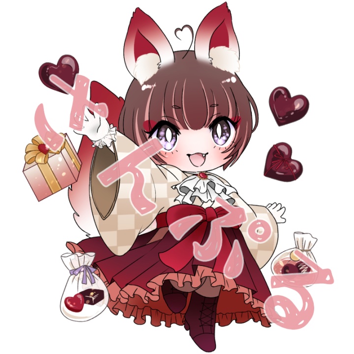 【二月下旬発送予約商品】狐耳大正ロマンバレンタインガール アクリルアイテム