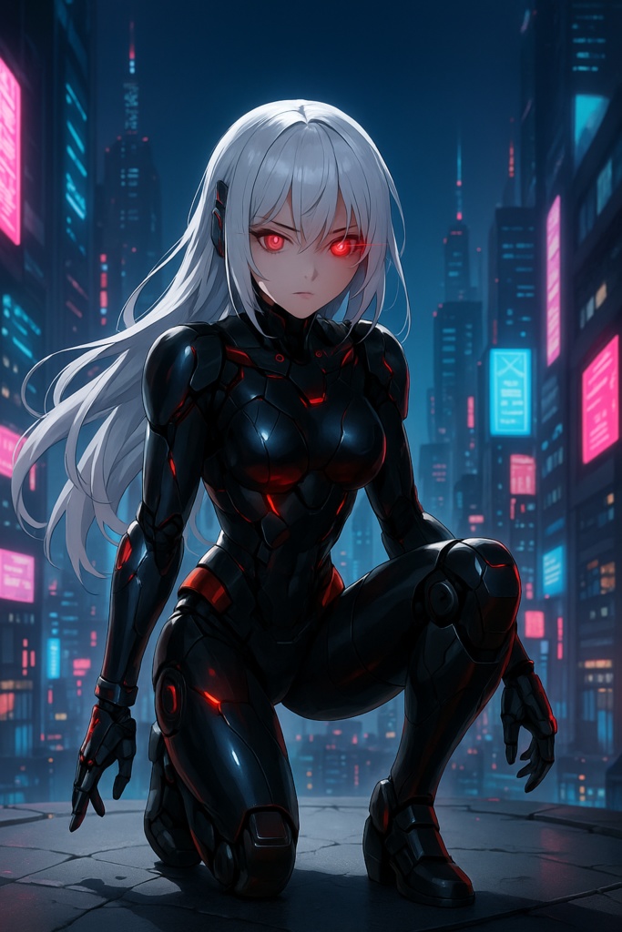 AI美少女バトルスライドショー「サイボーグ少女覚醒」全16枚セット