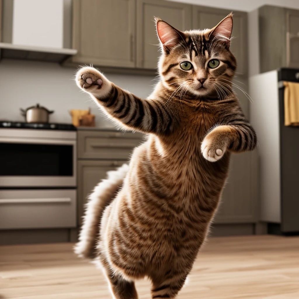 踊る猫素材 No.1|AI生成ショート動画(15秒)