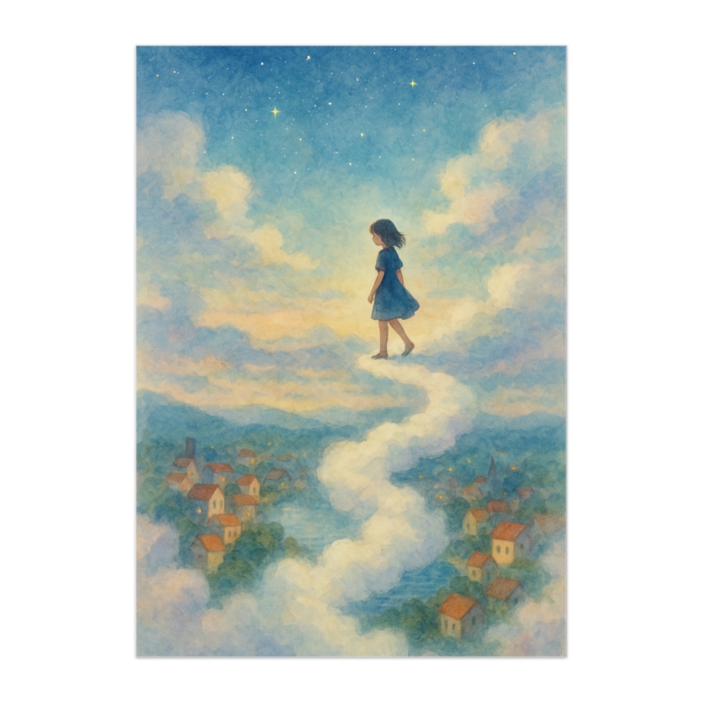 空を歩く少女 ファンタジーポスター
