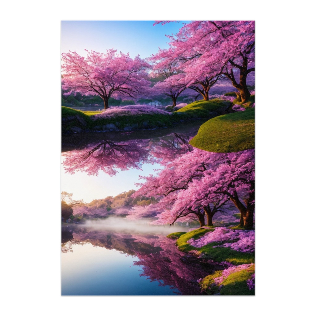 桜鏡の庭 春の幻想ポスター