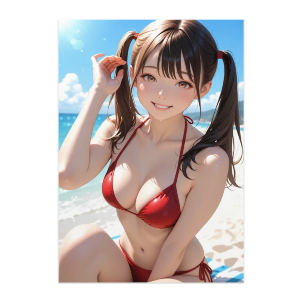 微笑みと海風 美少女ポスター