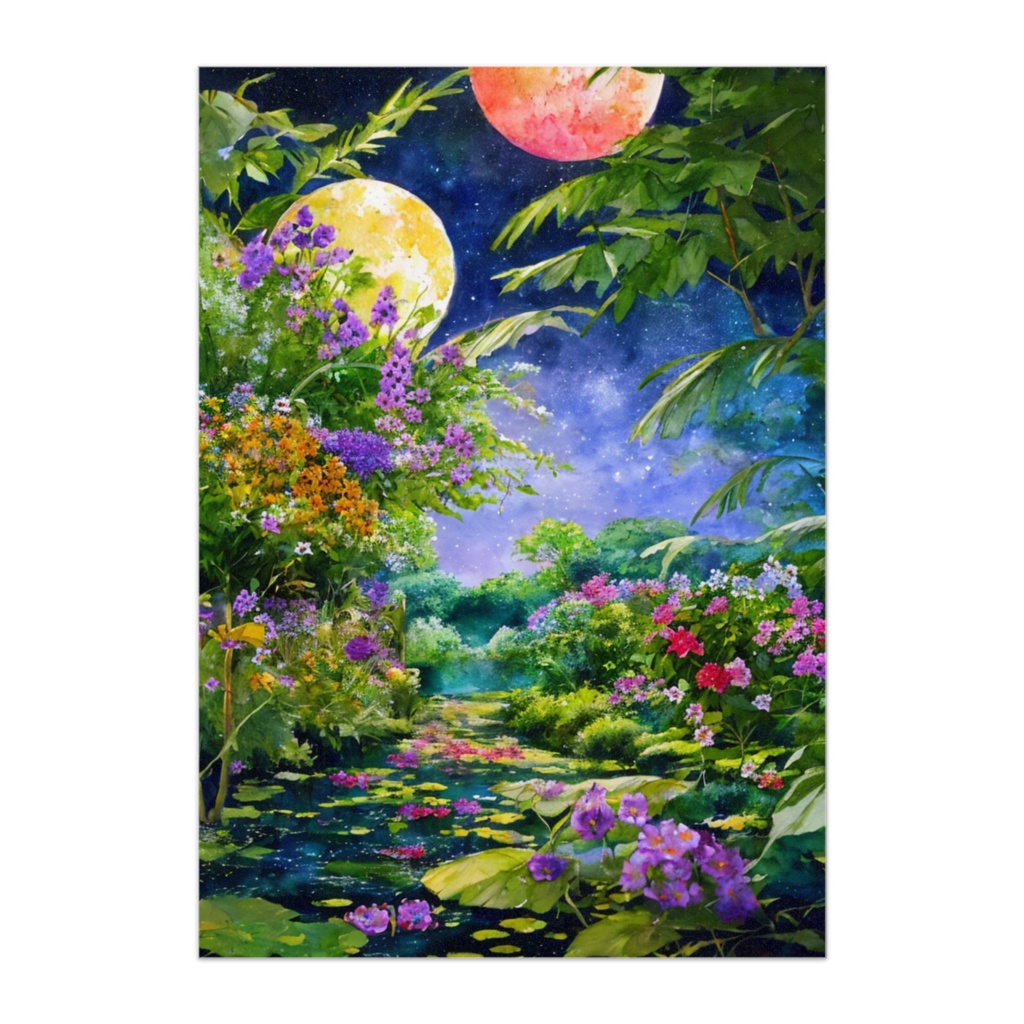 ふたつの月と花の小径 ファンタジーポスター
