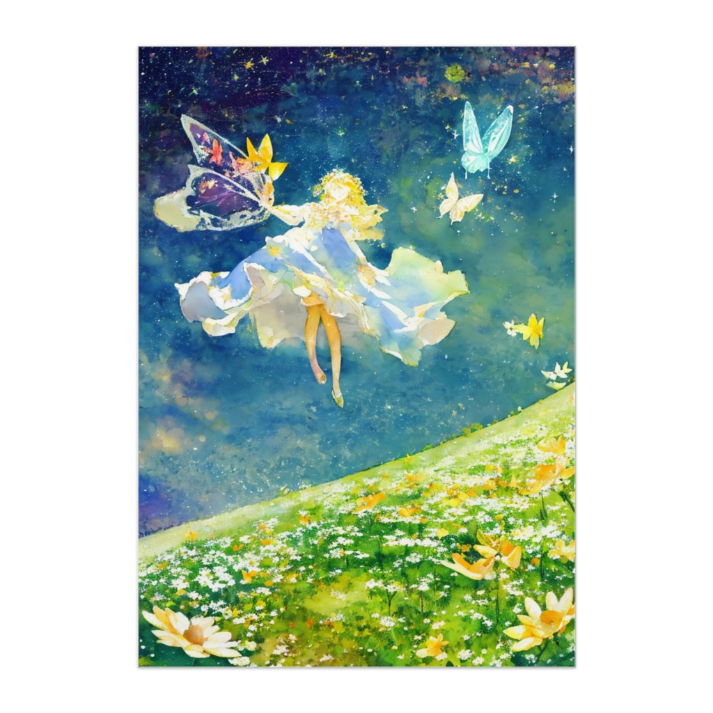 星の精と花の丘 ファンタジーポスター