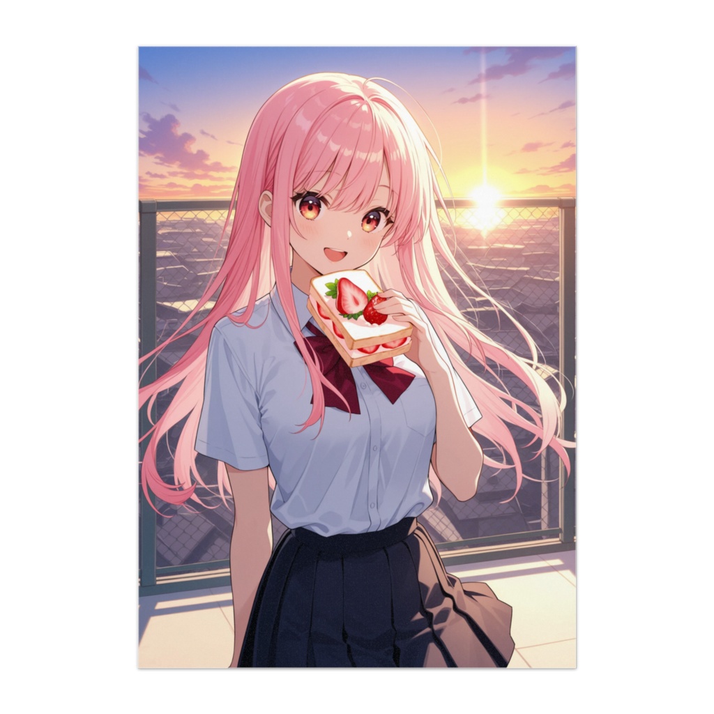 「夕陽といちごサンド」
