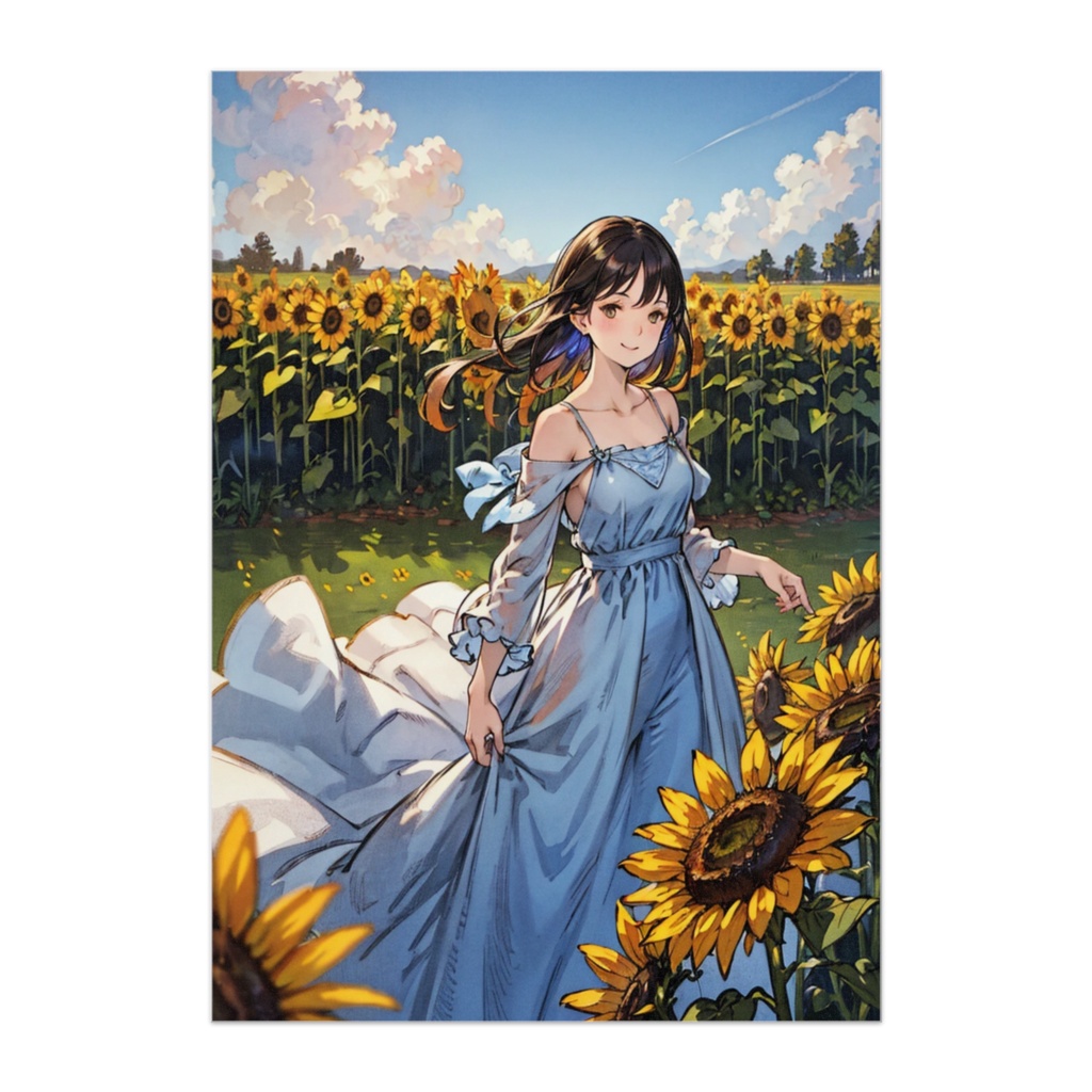 「ひまわり畑と夏のワンピース」