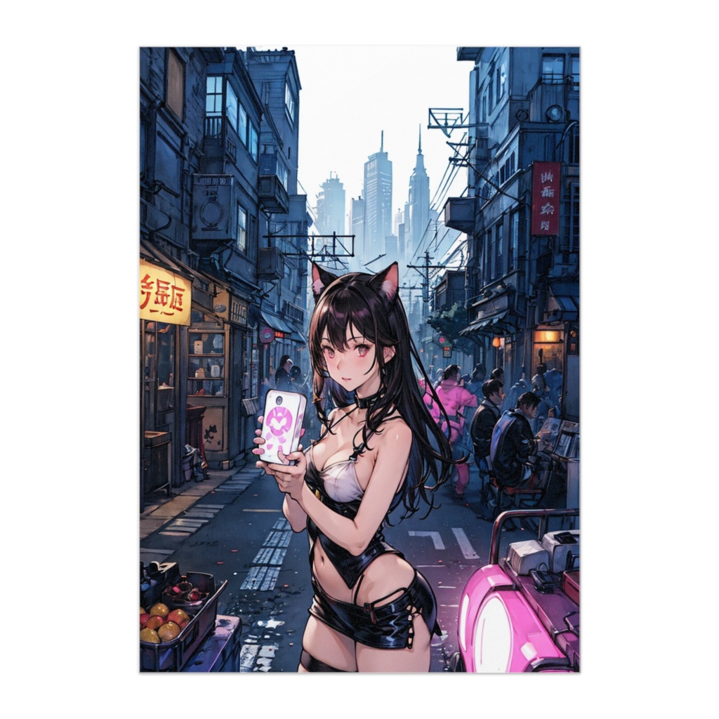 「ネオン横丁のサイバー猫娘」