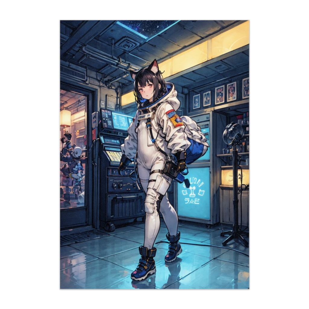 宇宙ステーションの猫耳少女