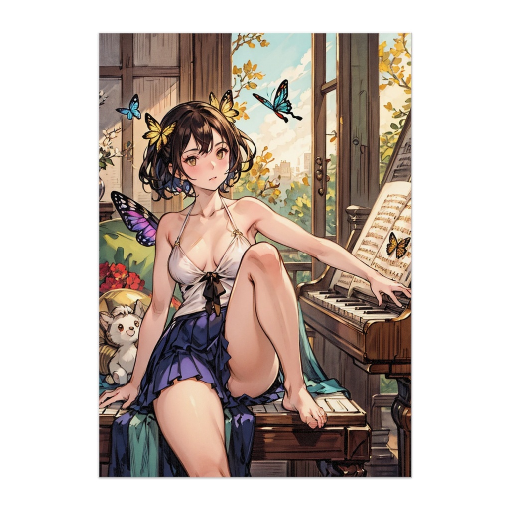 蝶と少女とピアノの午後 