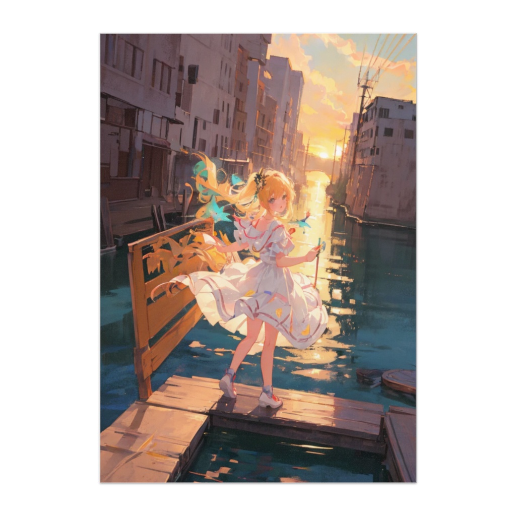 水路沿いの夕暮れ散歩