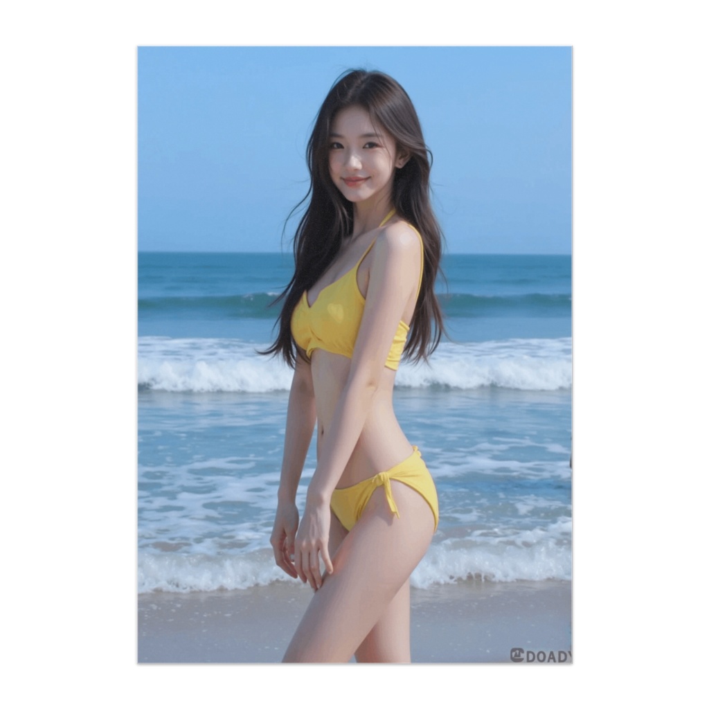 イエロービキニの夏少女