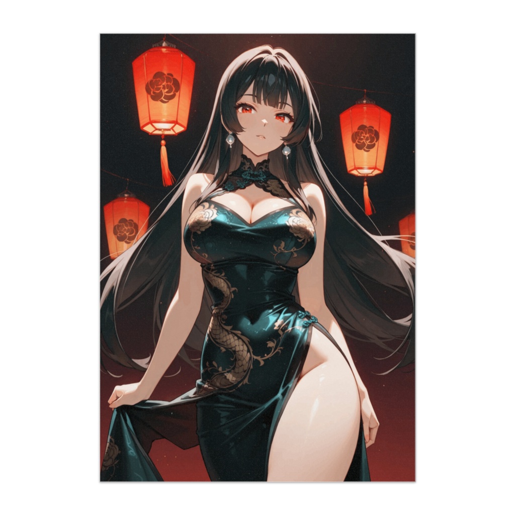 深緑の龍華チャイナ