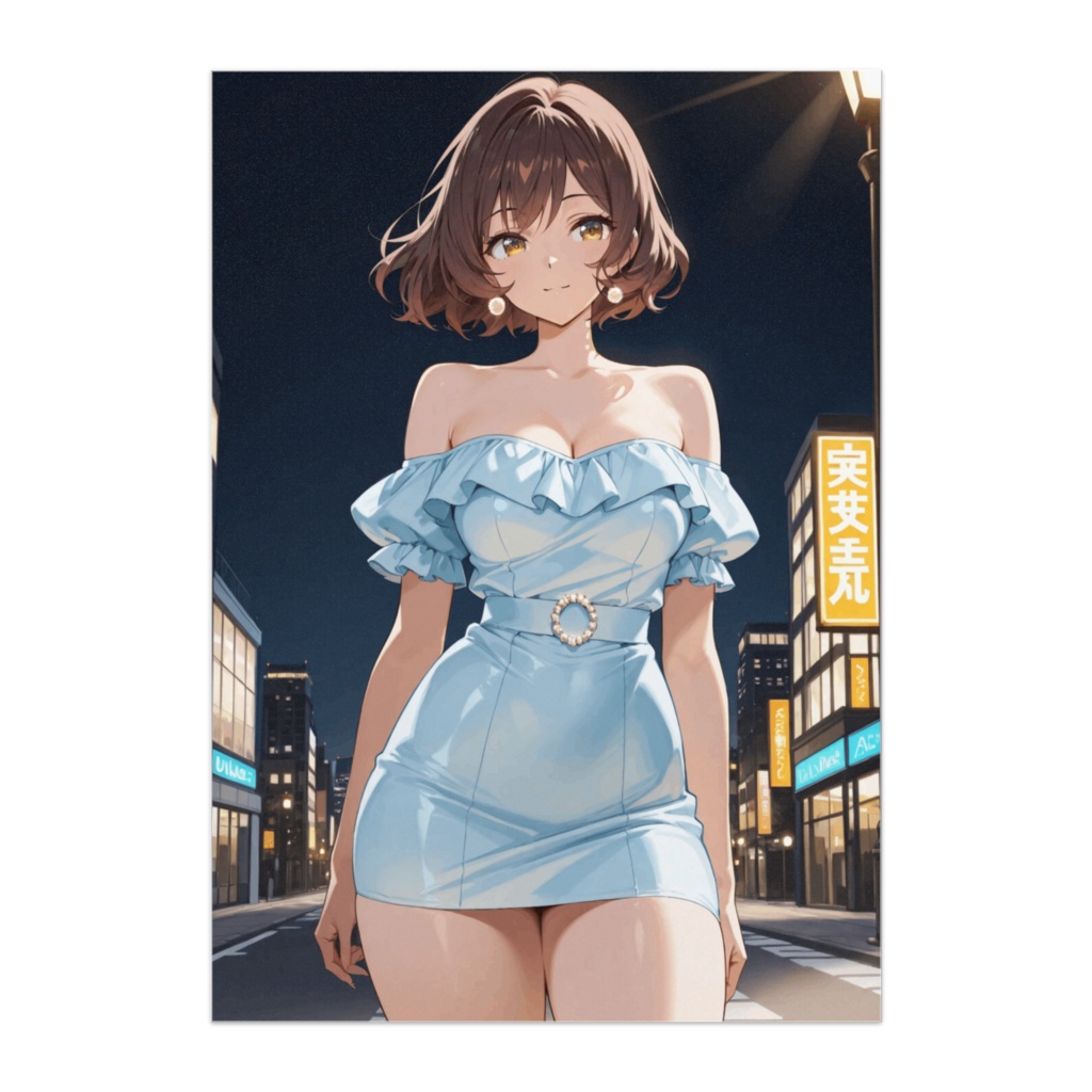 ナイトシティの青いドレス
