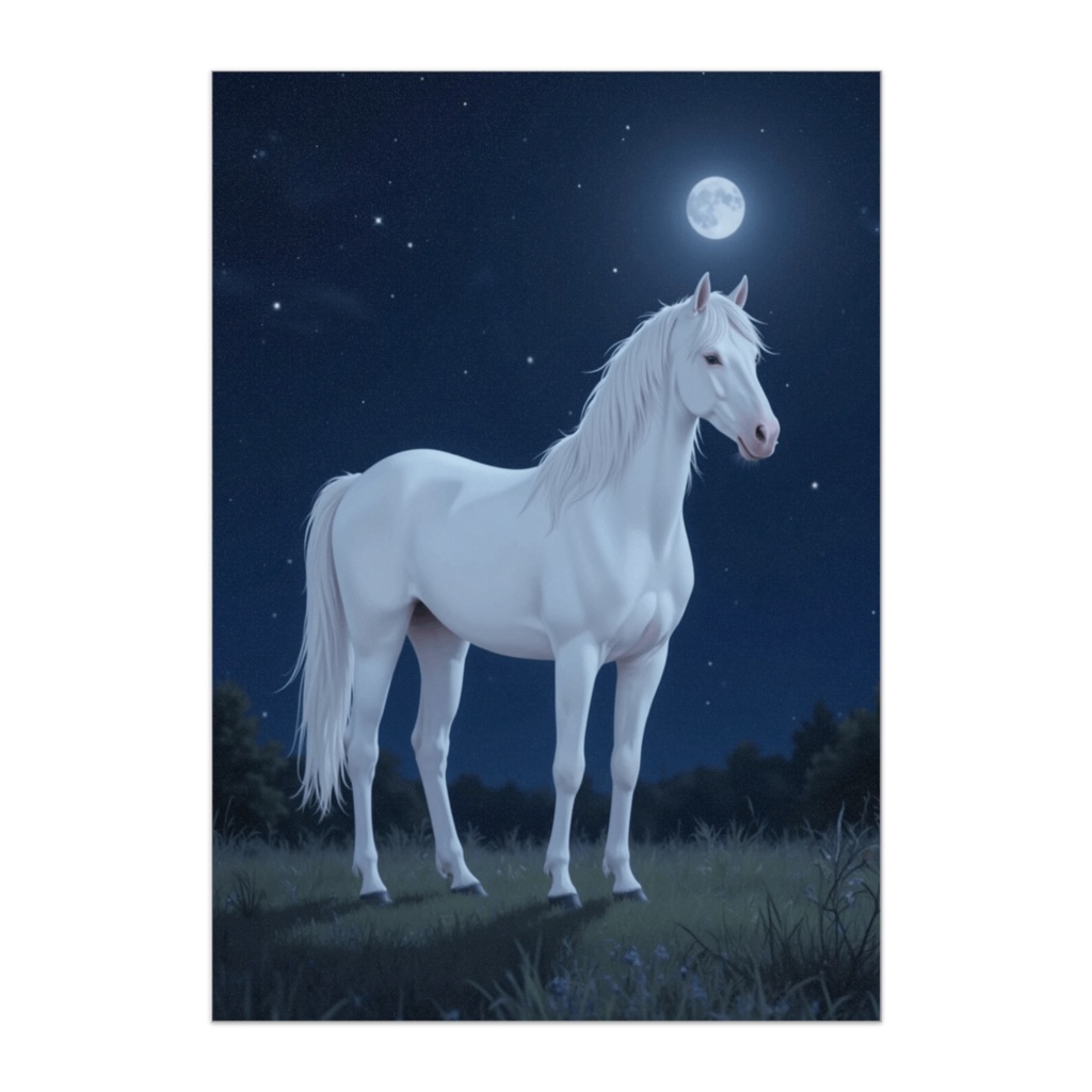 星明かりの白馬
